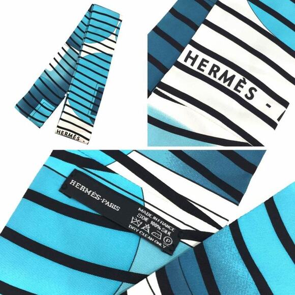 HERMES White Silk Scarf - Picture 3 of 3